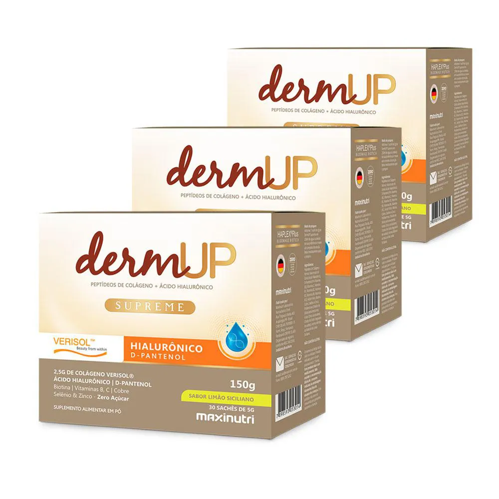 KIT 3 DERMUP SACHE D-PANTENOL ÁCIDO HIALURôNICO + VERISOL LIMãO SICILIANO
