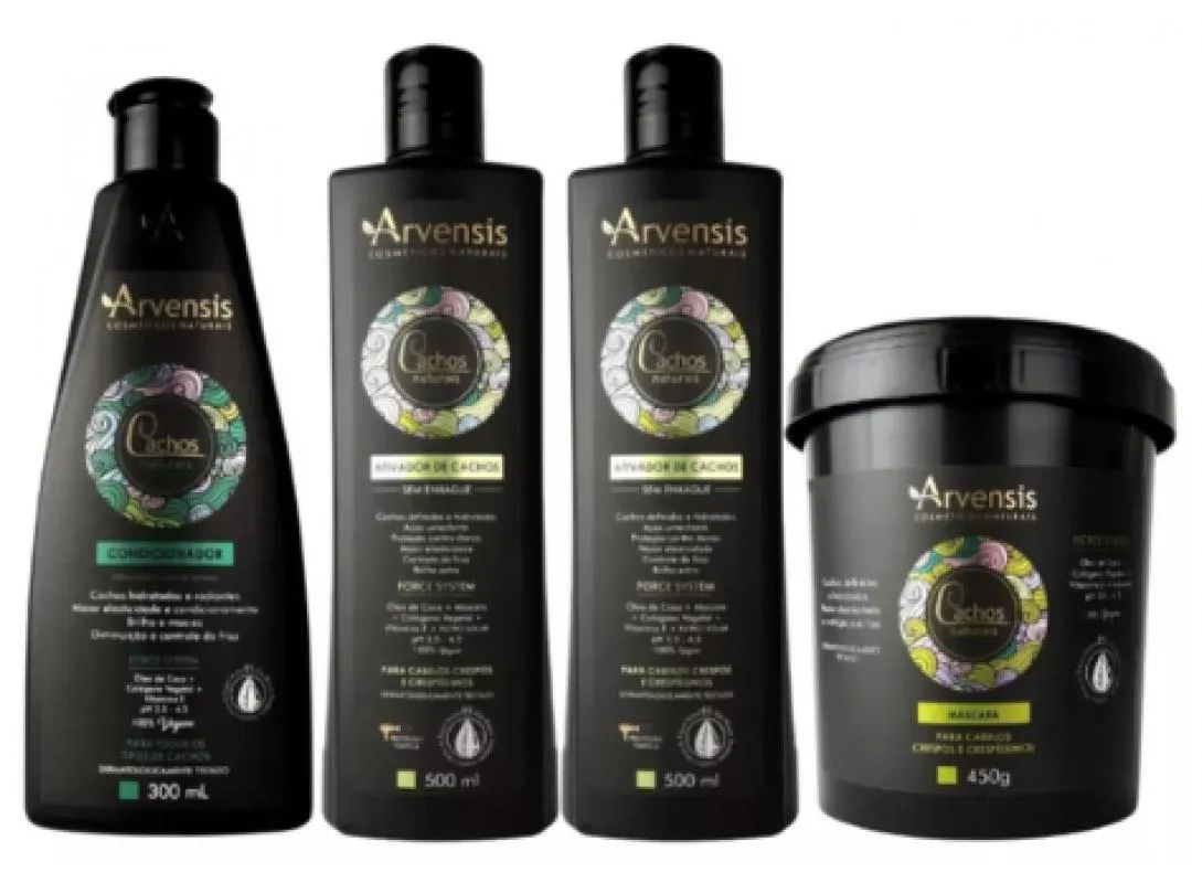 KIT ARVENSIS CRESPOS CONDICIONADOR + 2 ATIVADOR 500ML + MáSCARA 450G