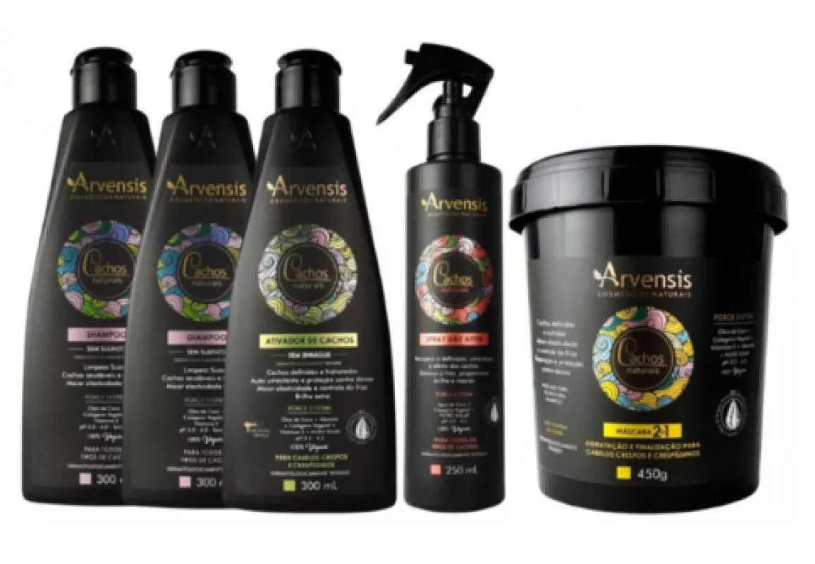 KIT ARVENSIS CACHO 2 SHAMPOO + ATIVADOR CACHOS CRESPOS E CRESPíSSIMOS + DAY AFTER + MASCARA 2X1