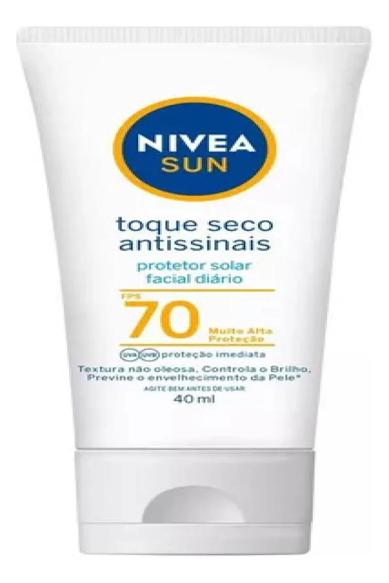 KIT 2 NIVEA SUN PROTETOR SOLAR FACIAL ANTISSINAIS FPS70 40ML