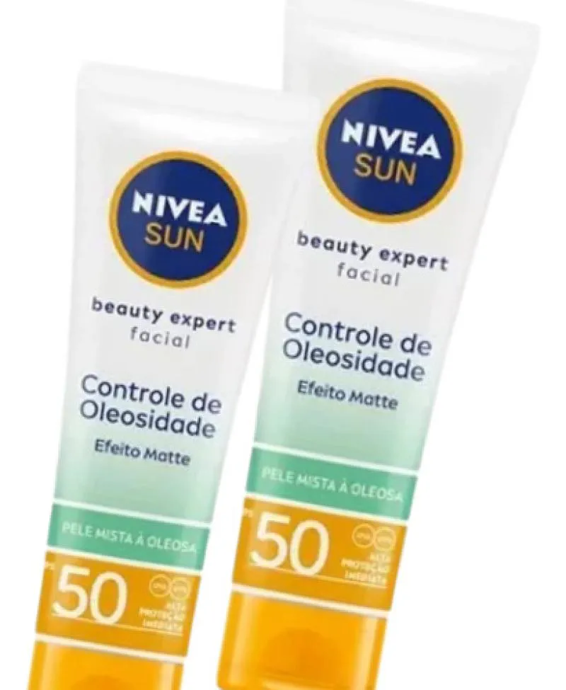KIT 2 PROTETORES SOLAR FACIAL BEAUTY EXPERT NIVEA FPS50 50G