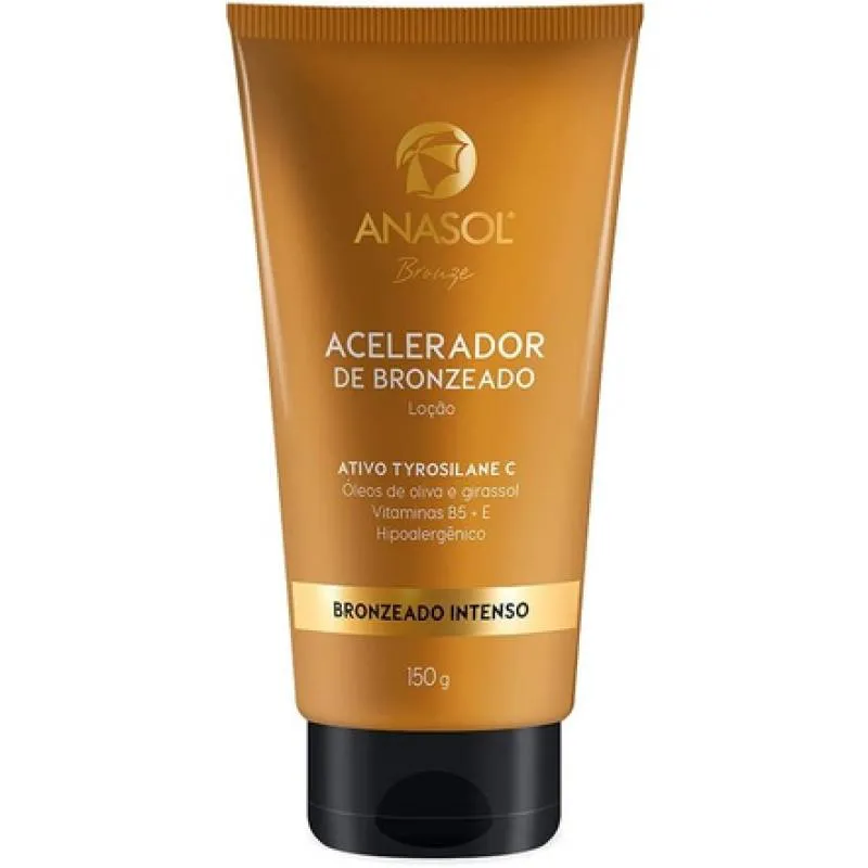 ACELERADOR DE BRONZEADO ANASOL LOçãO - ÓLEOS DE OLIVA E GIRASSOL / VITAMINA B5 + E - HIPOALéRGICO 150 G