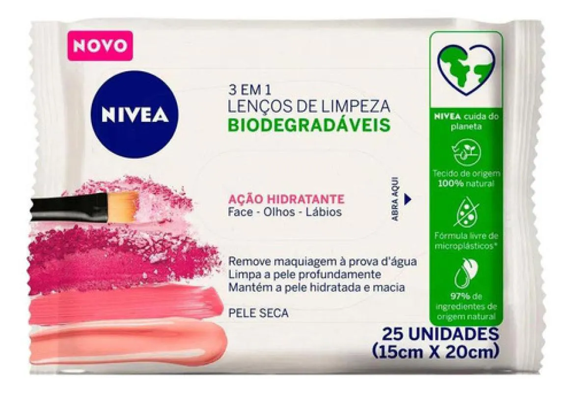 LENçOS DE LIMPEZA 3 EM 1 NIVEA AçãO HIDRATANTE