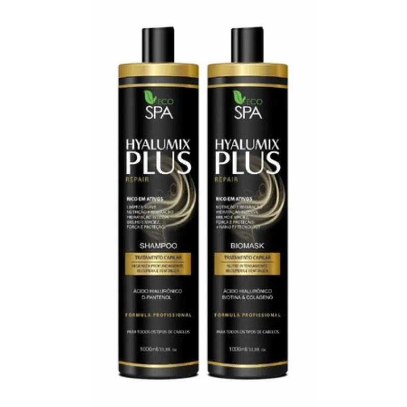 LINHA DE TRATAMENTO PROFISSIONAL SHAMPOO E MASCARA HIALUMIX - ECO SPA
