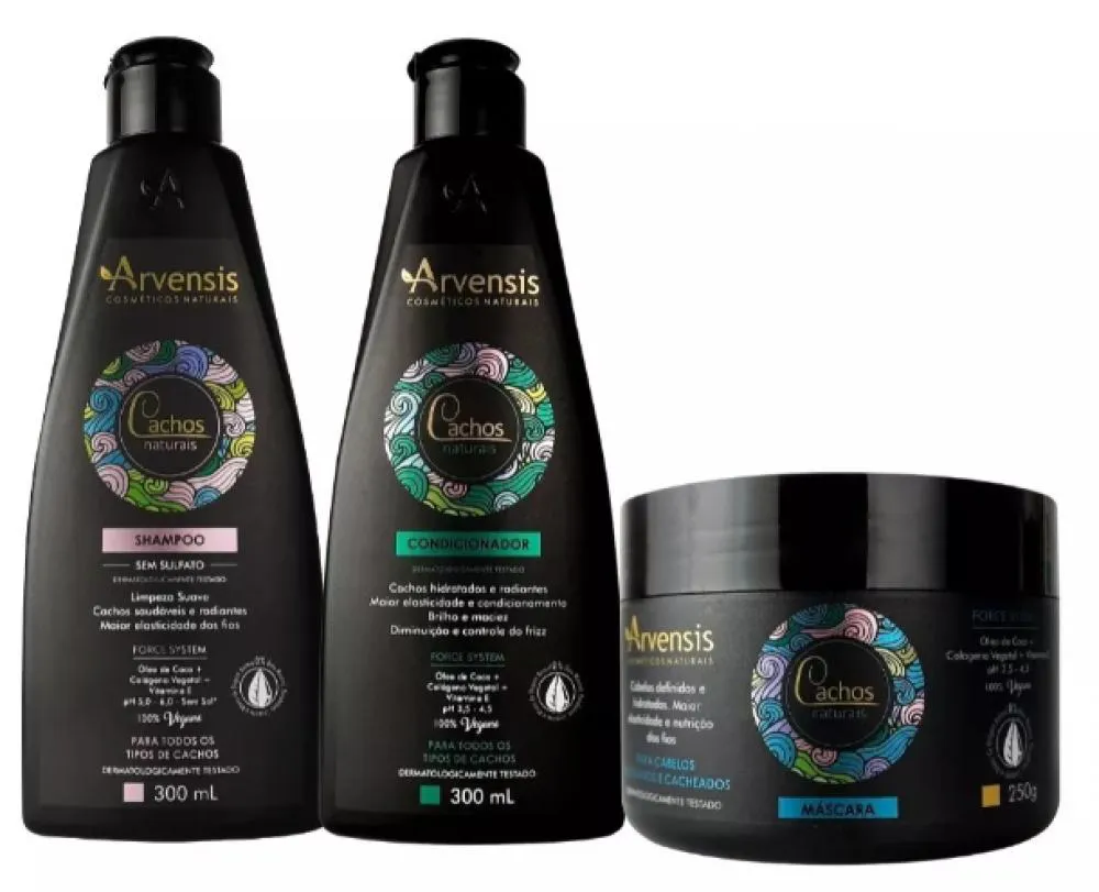 KIT ARVENSIS CACHOS SHAMPOO+CONDICIONADOR+MASCARA ONDULADOS