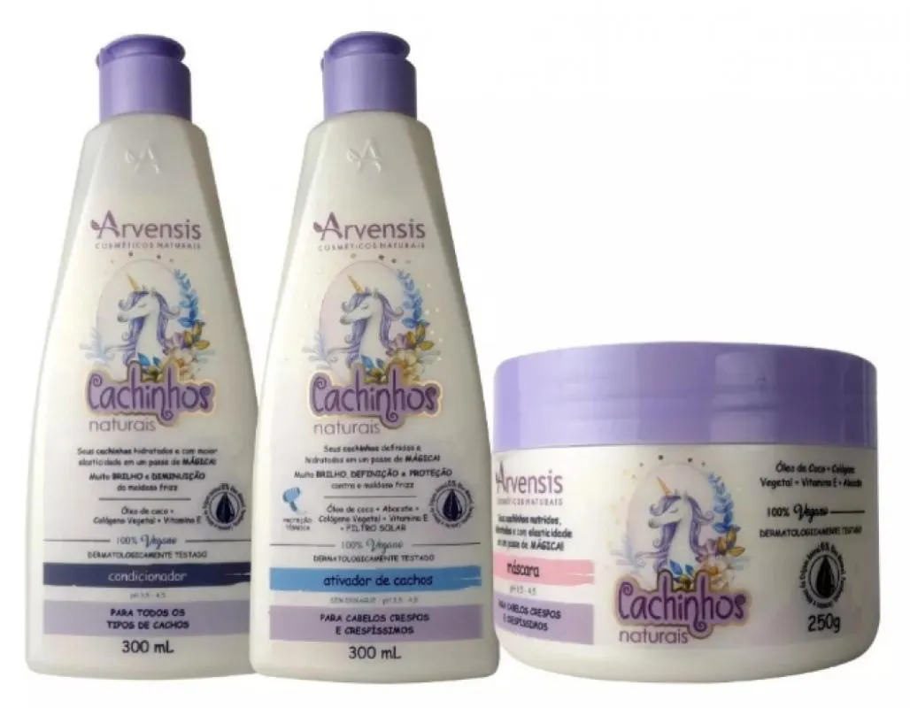 KIT ARVENSIS CACHOS INFANTIL COND.+MASCARA E ATIVADOR CRESPO