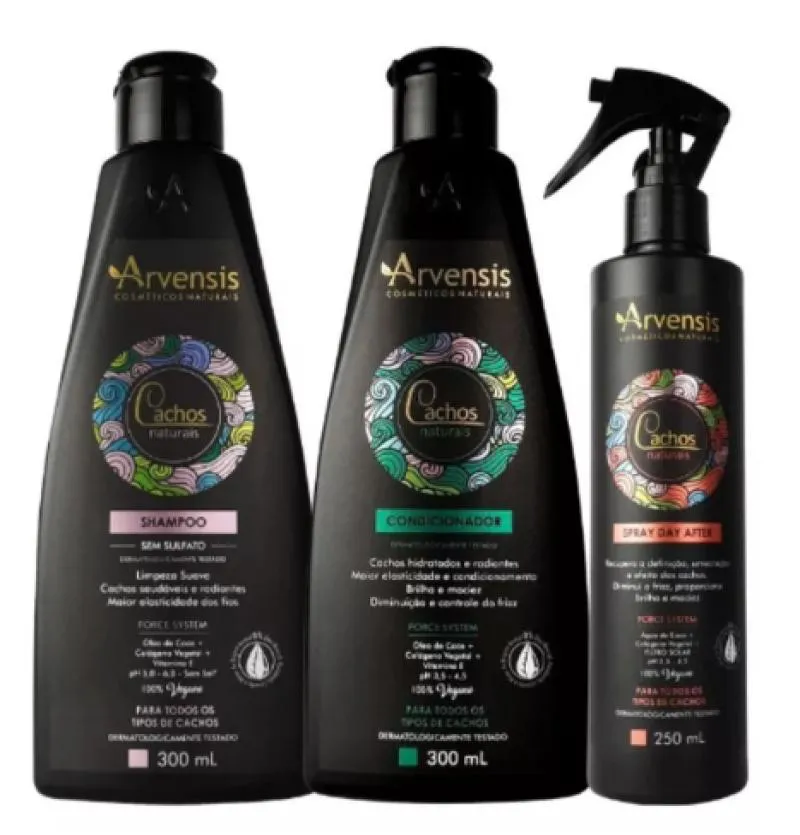 KIT ARVENSIS CACHOS SHAMPOO + CONDICIONADOR E DAY AFTER