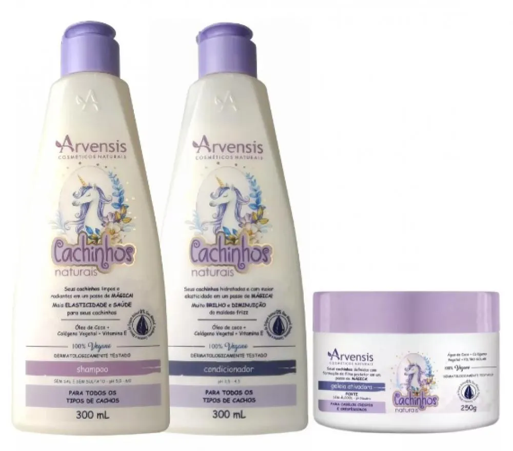 KIT ARVENSIS CACHINHOS SHAMPOO + CONDICIONADOR +GELEIA FORTE