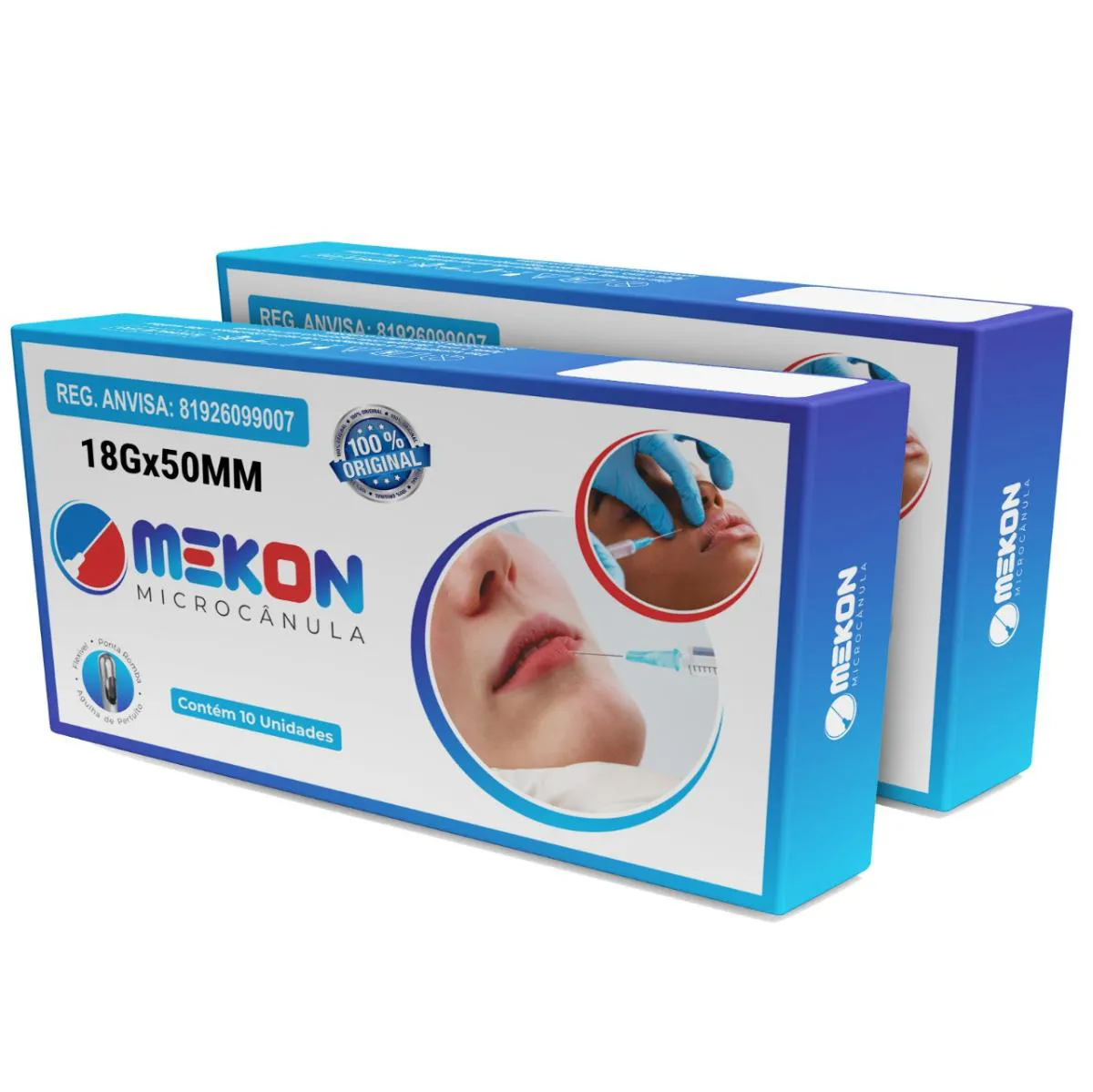 MICROCÂNULAS PREENCHIMENTO FACIAL MEKON 18GX50MM CX20UN