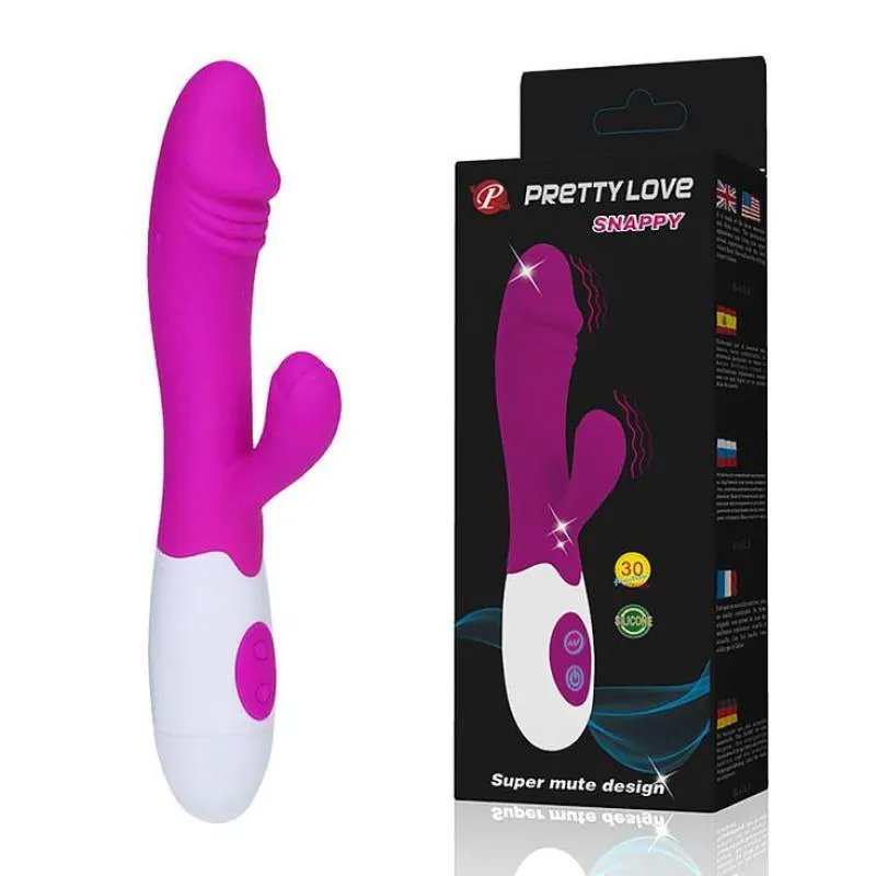 PRETTY LOVE SNAPPY - VIBRADOR RABBIT SILICONE COM 30 MODOS