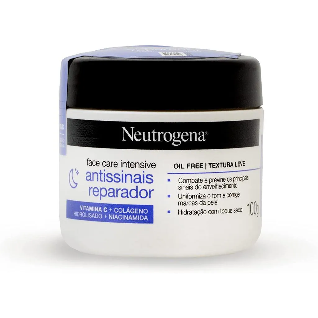 CREME FACIAL NEUTROGENA FACE CARE INTENSIVE  ANTISSINAIS REPARADOR 100 G - HIDRATAçãO COM TOQUE SECO
