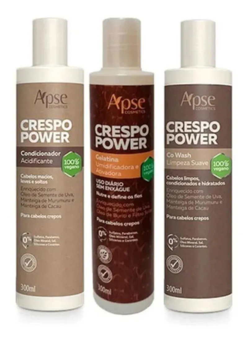 KIT CRESPO POWER CO WASH E CONDICION. E GELATINA VEGANO APSE