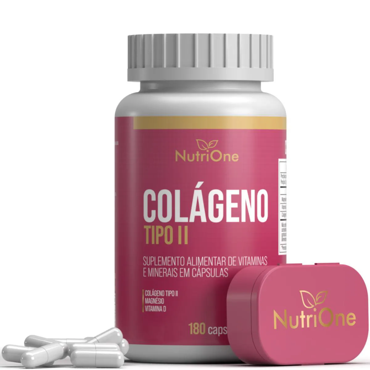COLáGENO TIPO 2 180 CAPS + VITAMINA D E MAGNéSIO - NUTRIONE