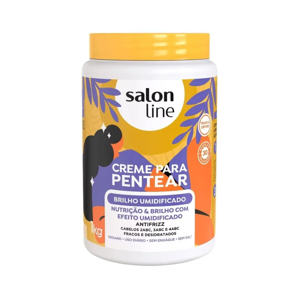 SALON LINE BRILHO UMIDIFICADO CREME DE PENTEAR 1KG