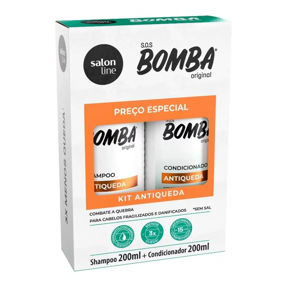 SALON LINE BOMBA KIT ANTIQUEDA SHAMPOO+CONDICIONADOR 200ML