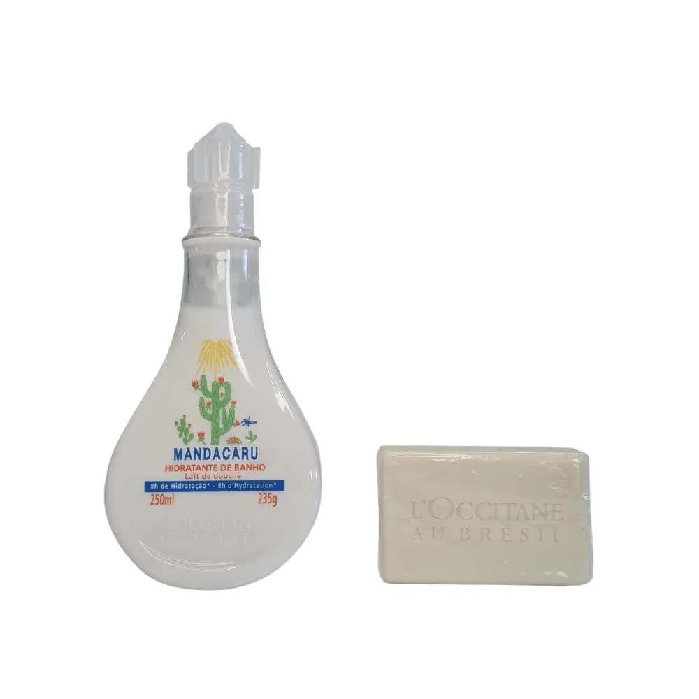 KIT L'OCCITANE MANDACARU LOçãO HIDRA+SABONETE BARRA CREMOSO