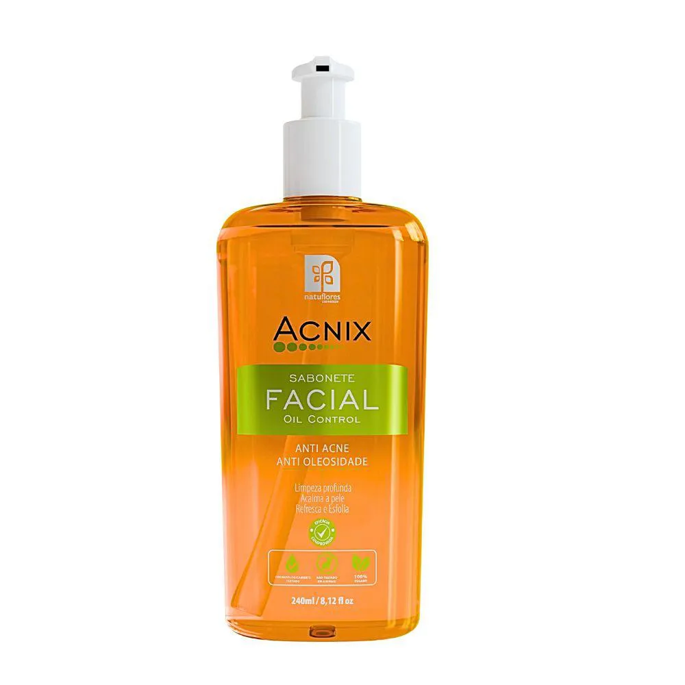SABONETE FACIAL OIL CONTROL ANTI ACNE 240ML ACNIX NATUFLORES