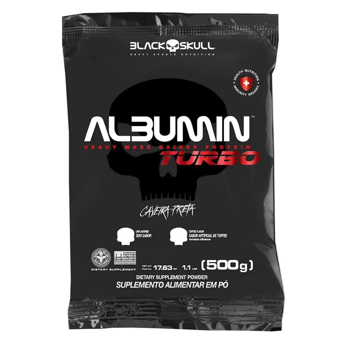 ALBUMIN TURBO (SC) 500 G - BLACK SKULL SEM Sabor