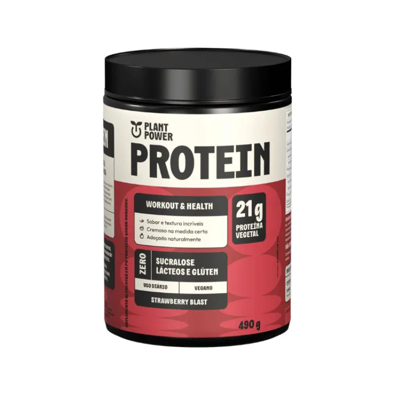 Proteína Vegetal Plant Power Protein Morango 490g
