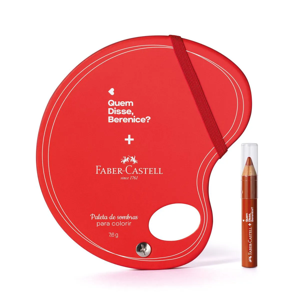 Combo Qdb E Faber-Castell: Lápis Jumbo 3 Em 1 Damasco 1,2G + Paleta De Sombras 7,6G