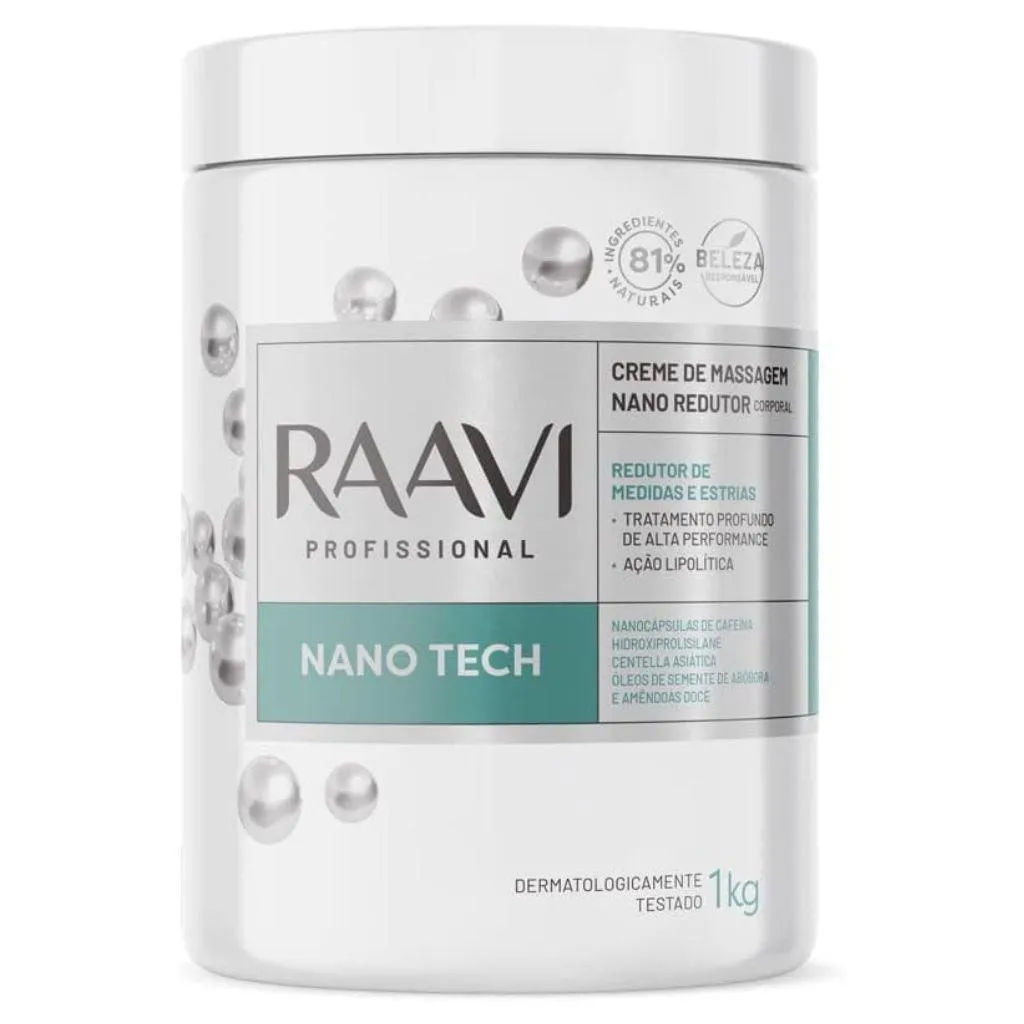 CREME DE MASSAGEM NANO TECH REDUTOR 1KG RAAVI