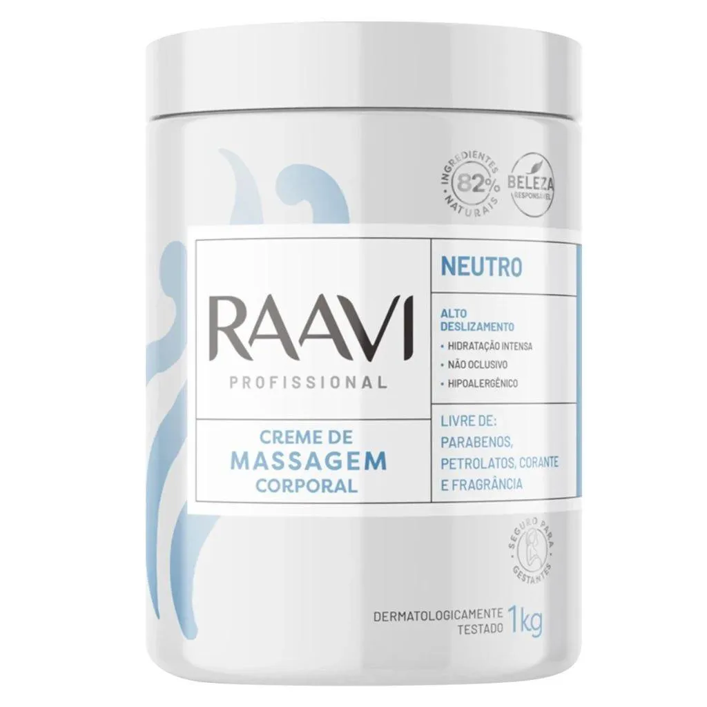 CREME DE MASSAGEM CORPORAL NEUTRO 1KG RAAVI