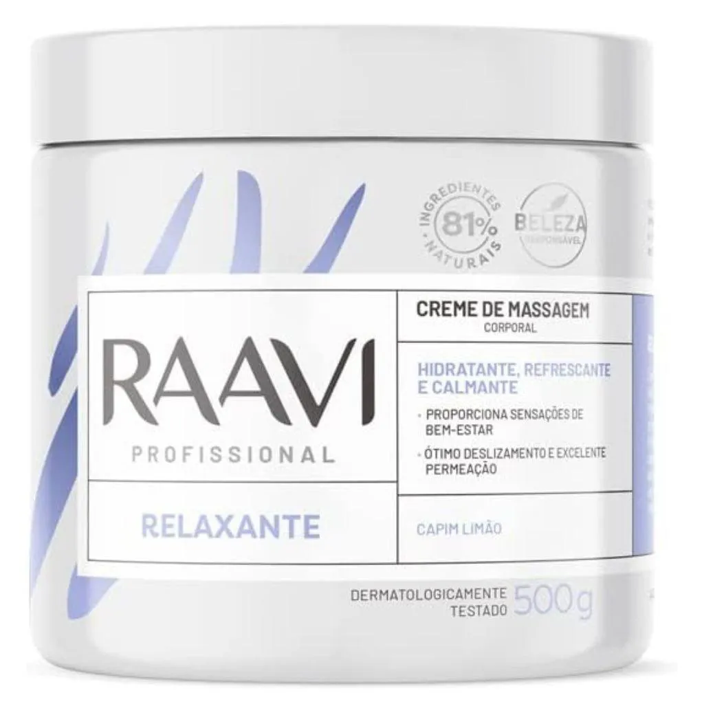 CREME DE MASSAGEM RELAXANTE CORPORAL 500G RAAVI