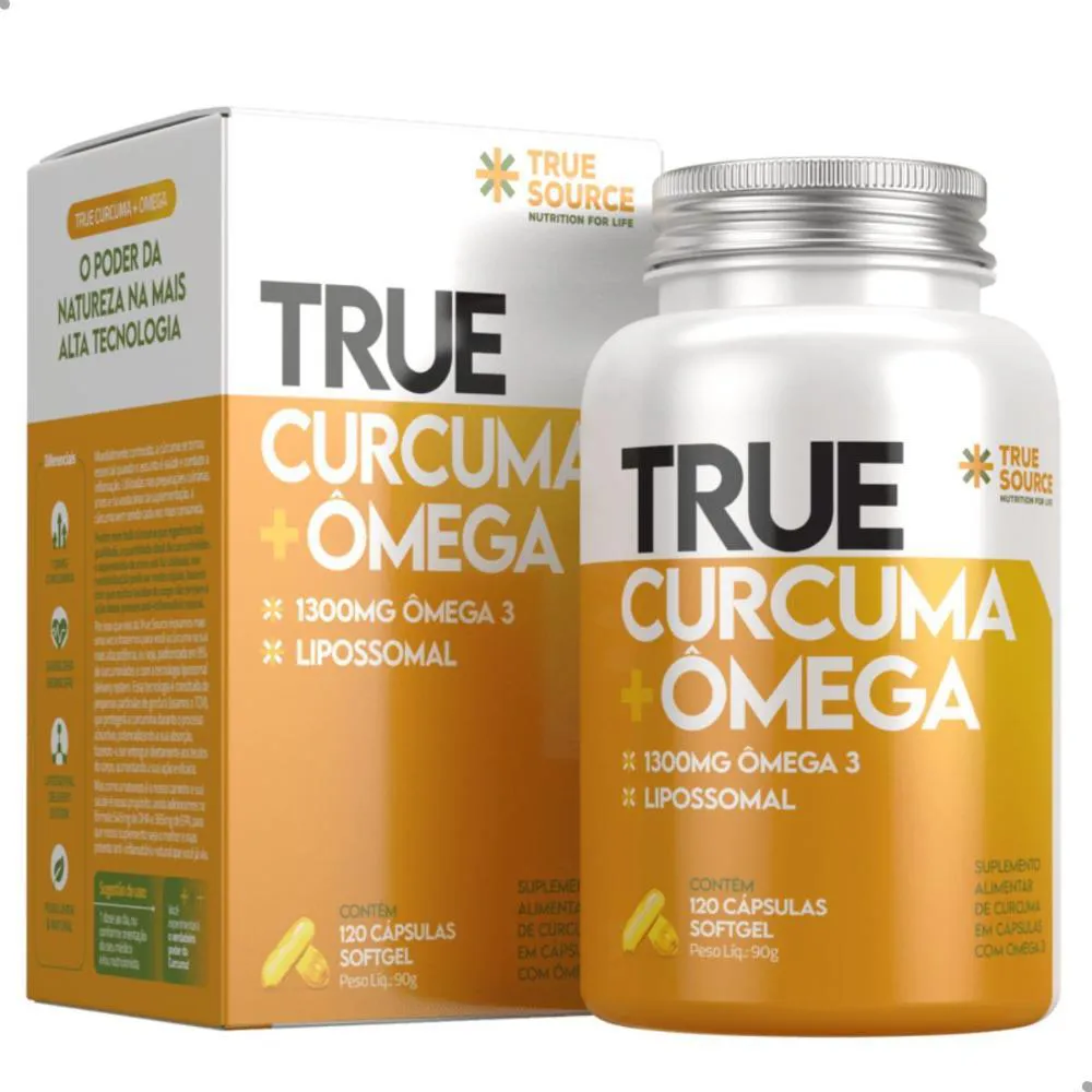 TRUE CúRCUMA + ÔMEGA LIPOSSOMAL 120 CáPSULAS TRUE SOURCE Natural