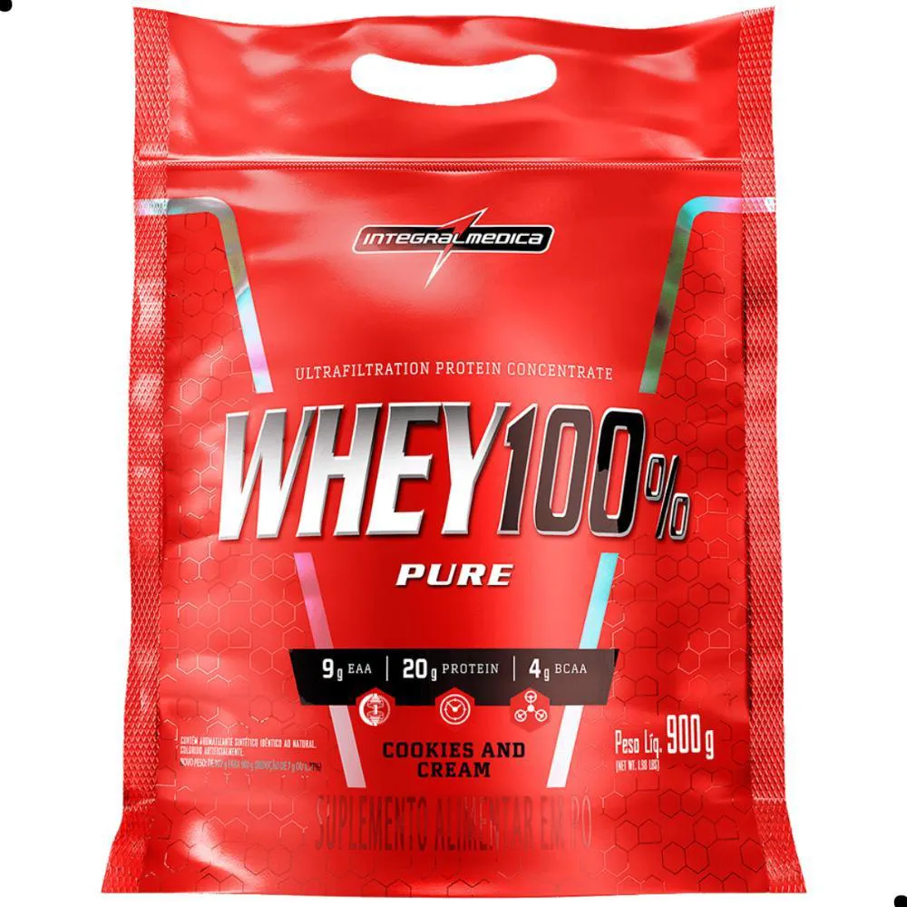 Whey Protein Integralmédica Nutri Whey Pounch 100% Pure Cookies and Cream Refíl 900g