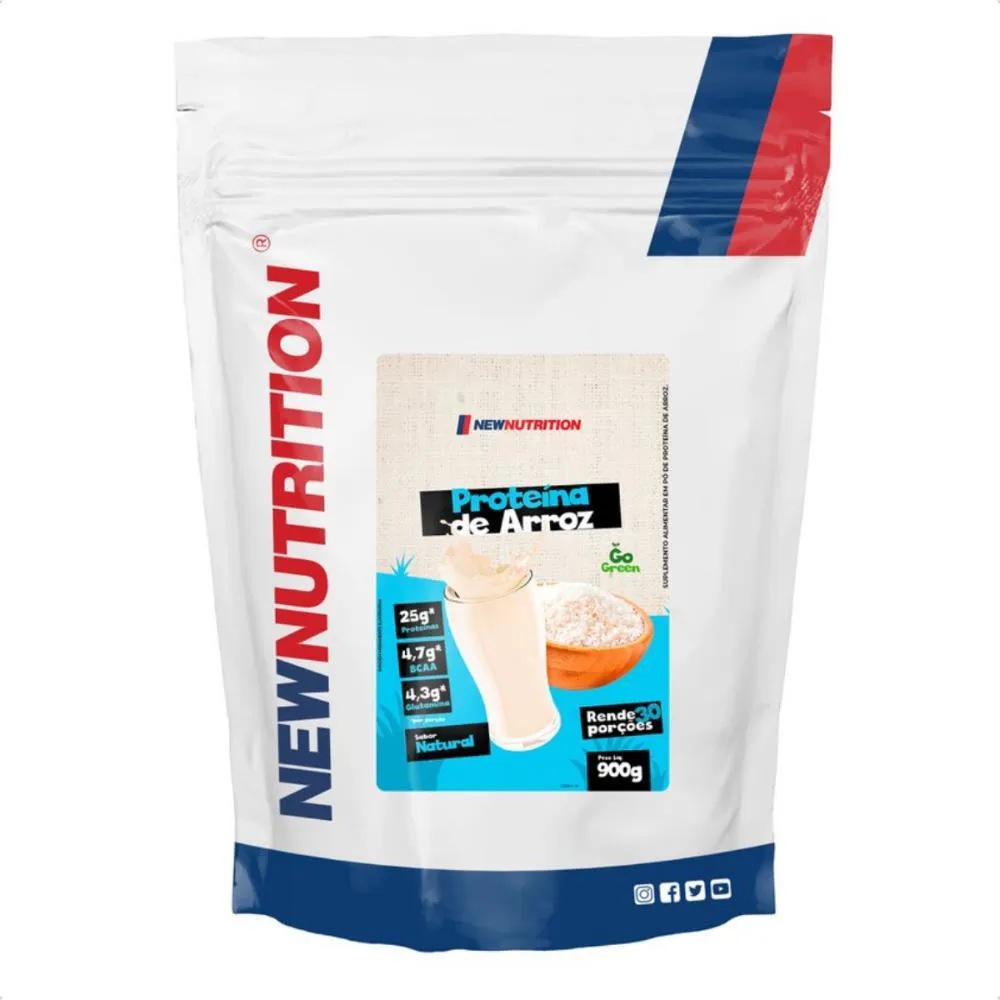 Proteína de Arroz New Nutrition Vegana Natural 900g