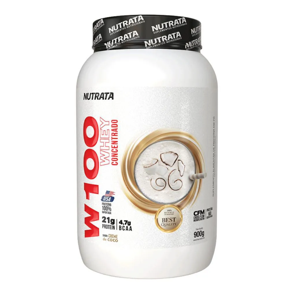 Whey Protein Nutrata W100 Concentrado Coco 900g 