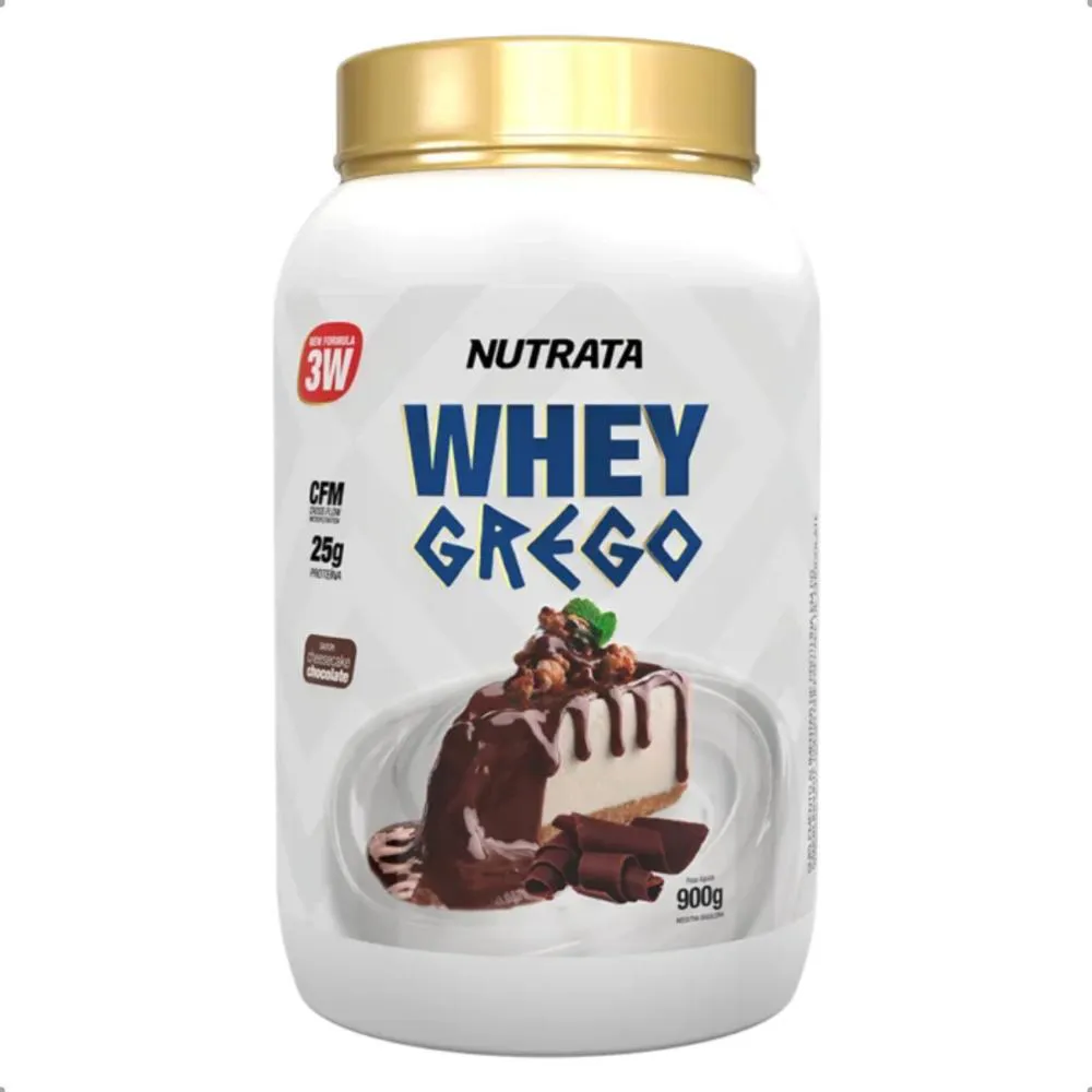 WHEY GREGO PROTEIN 3W 25G PROTEINA POTE 900G NUTRATA Bolo DE Chocolate
