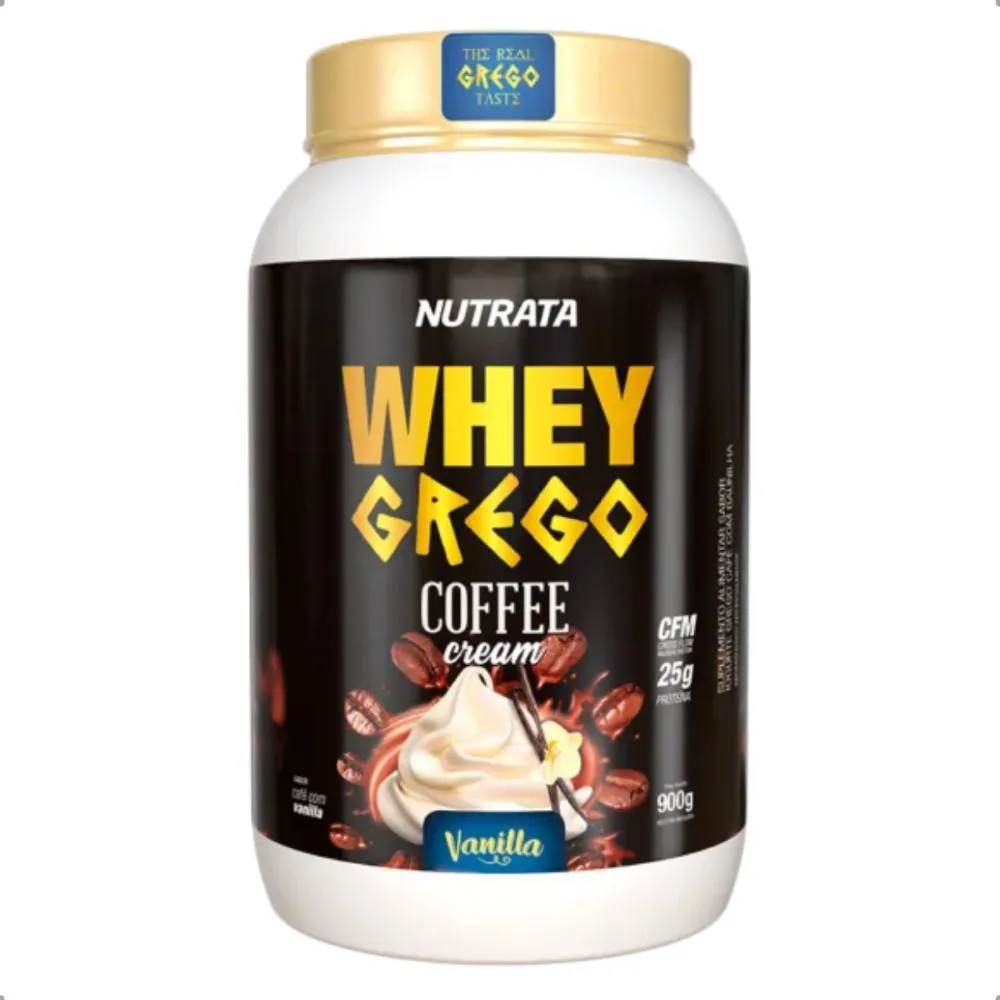 Whey Protein Nutrata Grego Coffee Cream Baunilha 900g 
