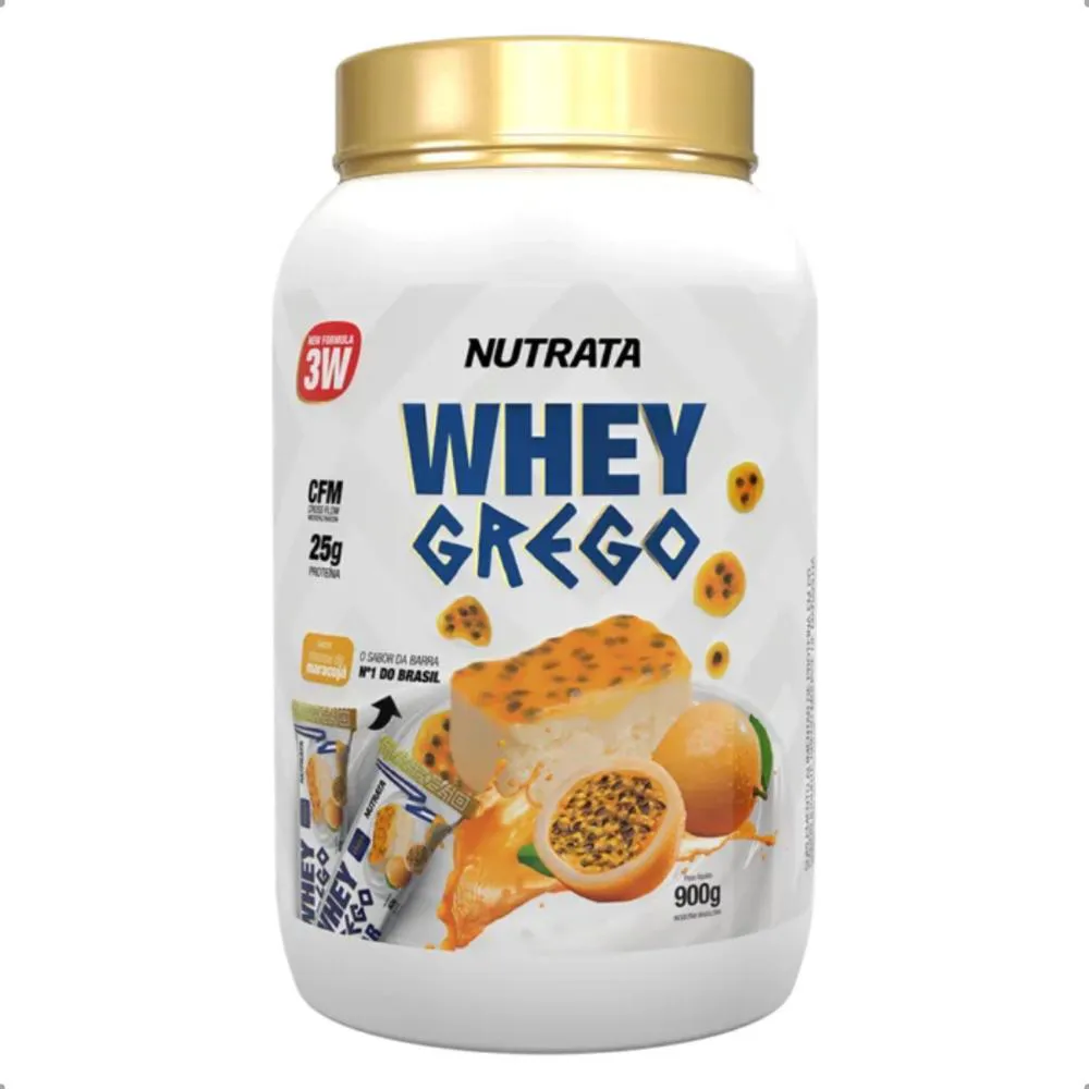 Whey Protein Nutrata Grego 3W Maracujá 900g  