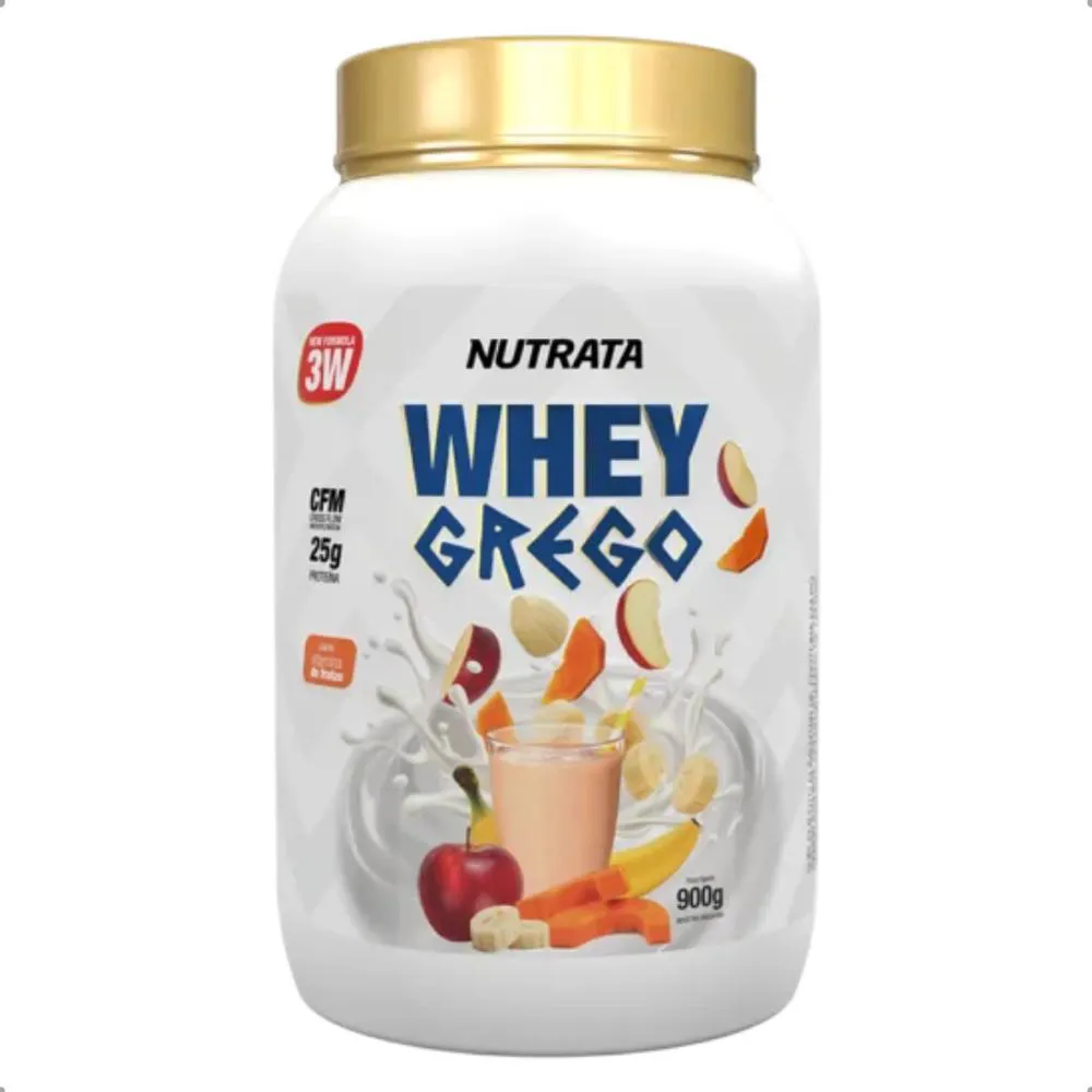 Whey Protein Nutrata Grego 3W Vitamina de Frutas 900g  
