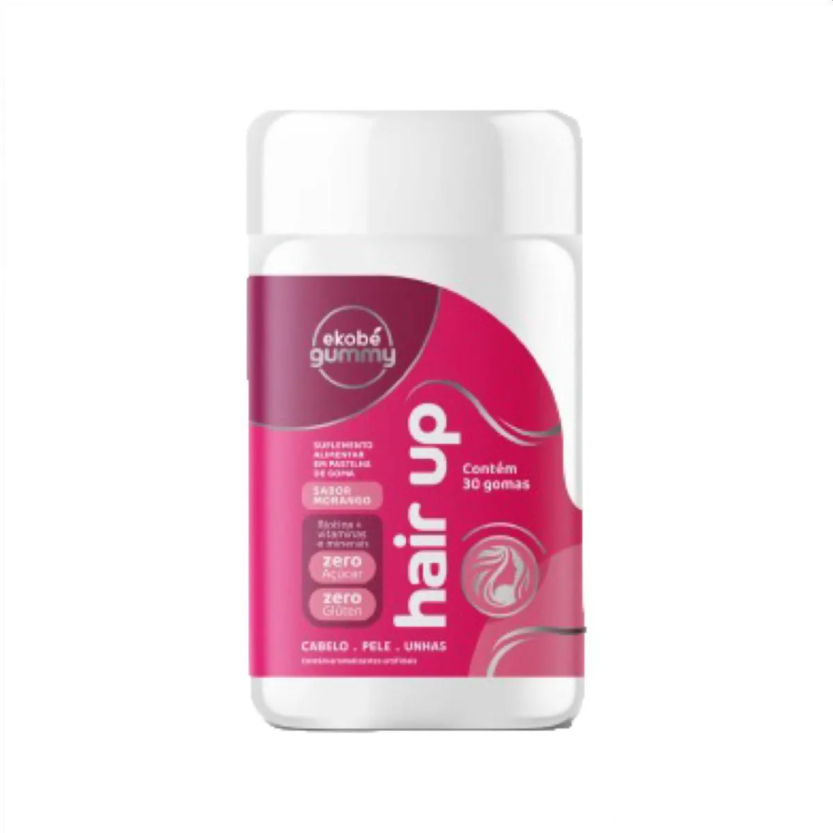 HAIR UP GUMMY -30 GOMAS MORANGO- COM BIOTINA E VITAMINAS