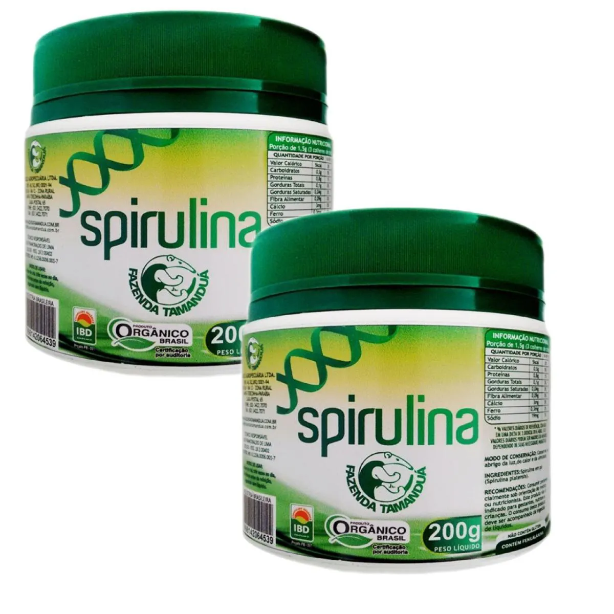 2X SPIRULINA FAZENDA TAMANDUá EM Pó - 200G