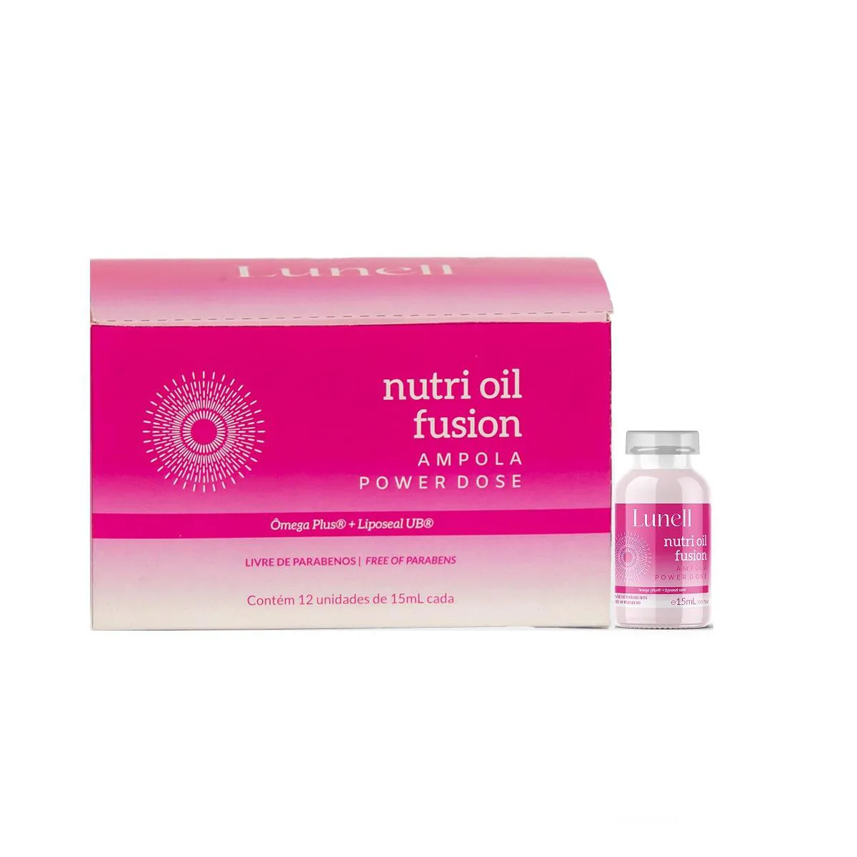 CAIXA AMPOLA POWER DOSE LUNELL NUTRI OIL FUSION 12X15ML