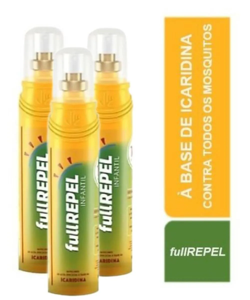 3X REPELENTE FULLREPEL KIDS- 100ML C/ ICARIDINA- 10 HORAS