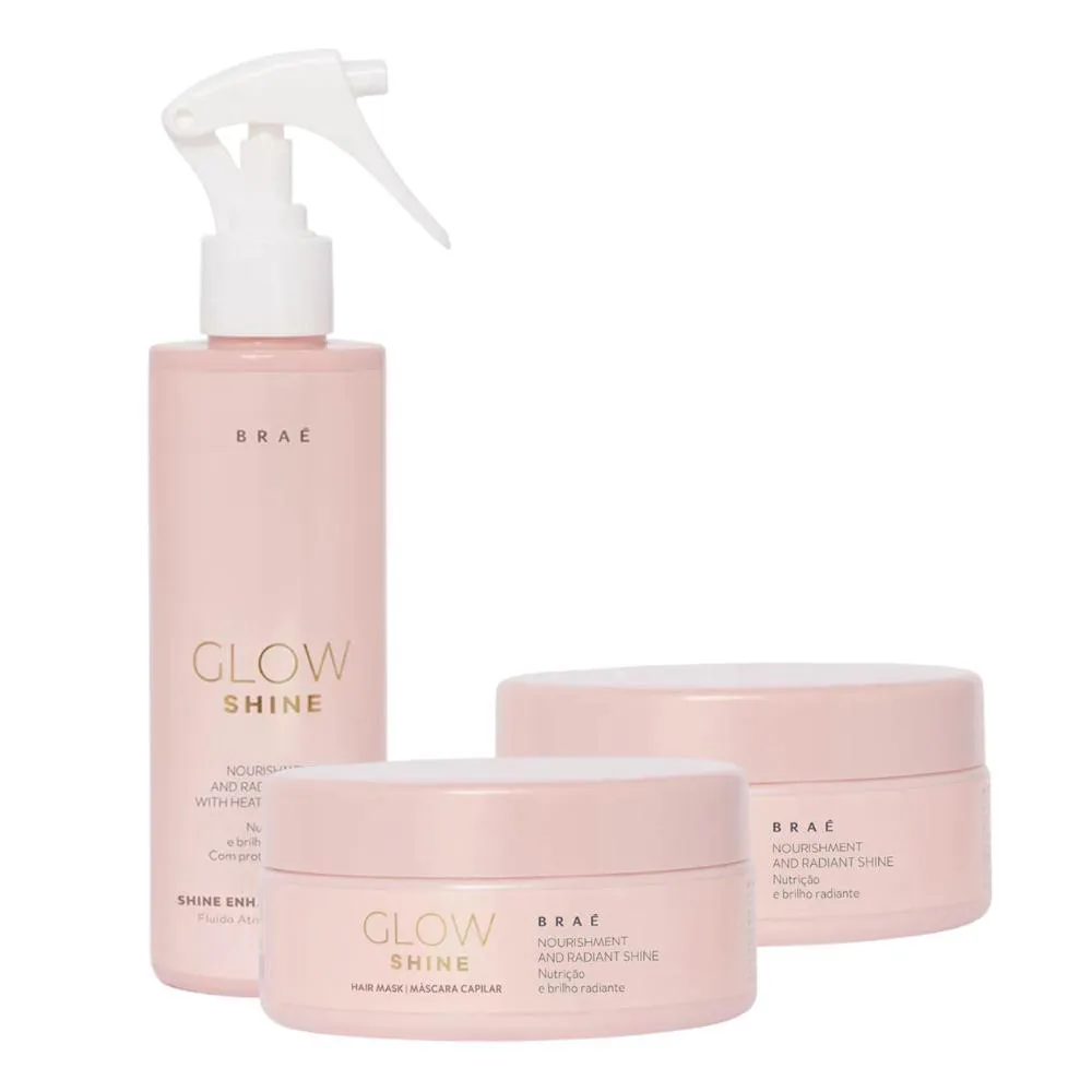 Kit Braé Glow Shine Máscara 200G, Fluido Ativador 200ml (2 Produtos)