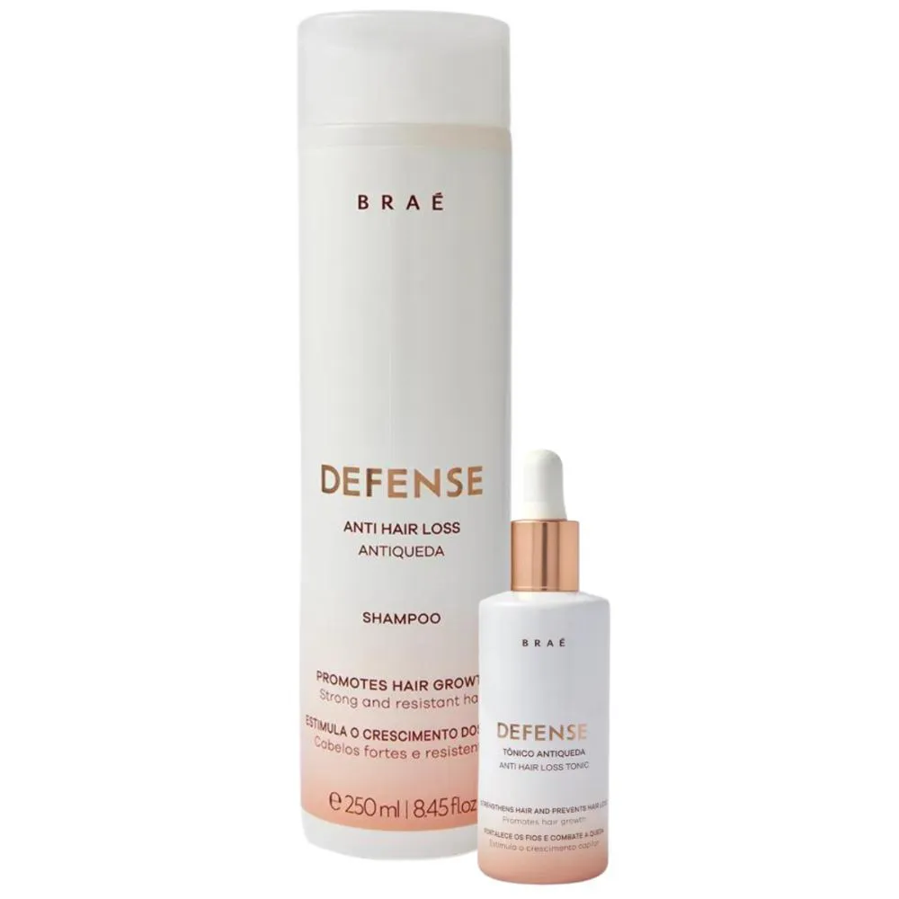 Kit Braé Defense Shampoo 250ml, Tônico Condicionador 60ml (2 Produtos)