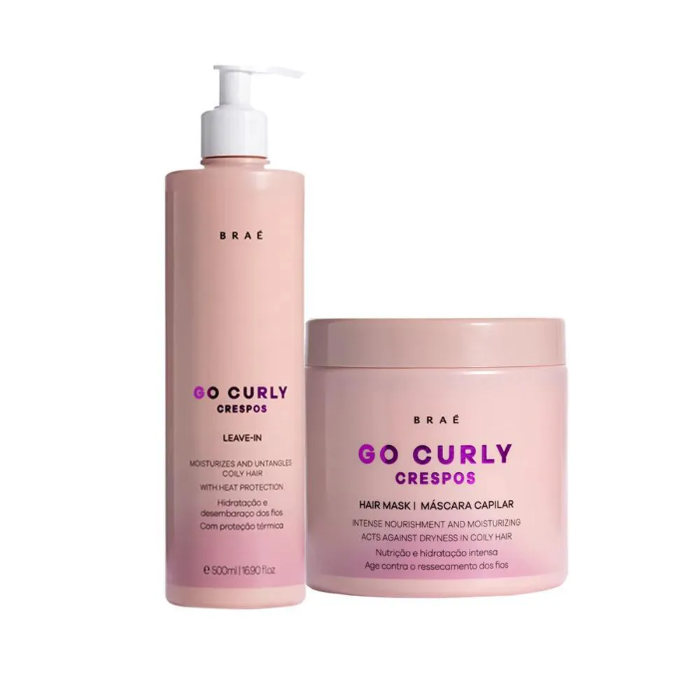 Kit Braé Go Curly Crespos Leave - In 500ml, Máscara 500G