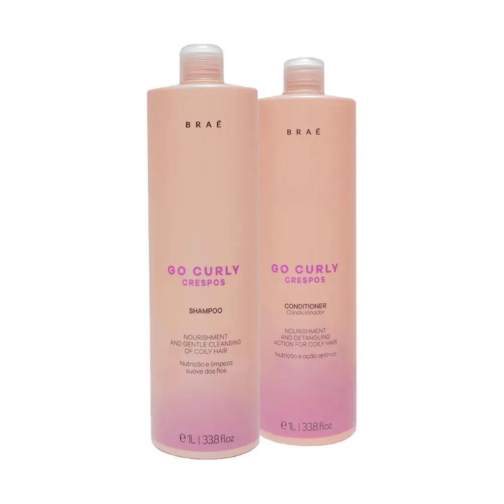 Kit Braé Go Curly Crespos Shampoo 1L + Condicionador 1L