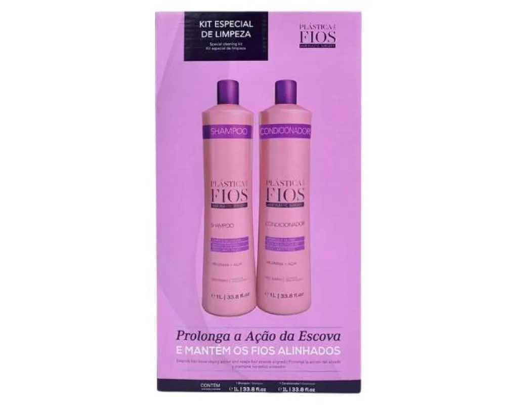 Kit Cadiveu Professional Alisante Plástica dos Fios Lavatório Shampoo 1l+ Condicionador 1l