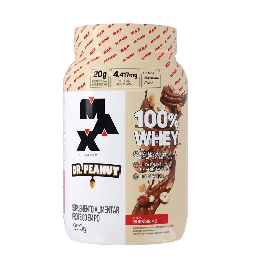 100% WHEY MAX TITANIUM X DR. PEANUT 900G - MAX TITANIUM - BUENíSSIMO