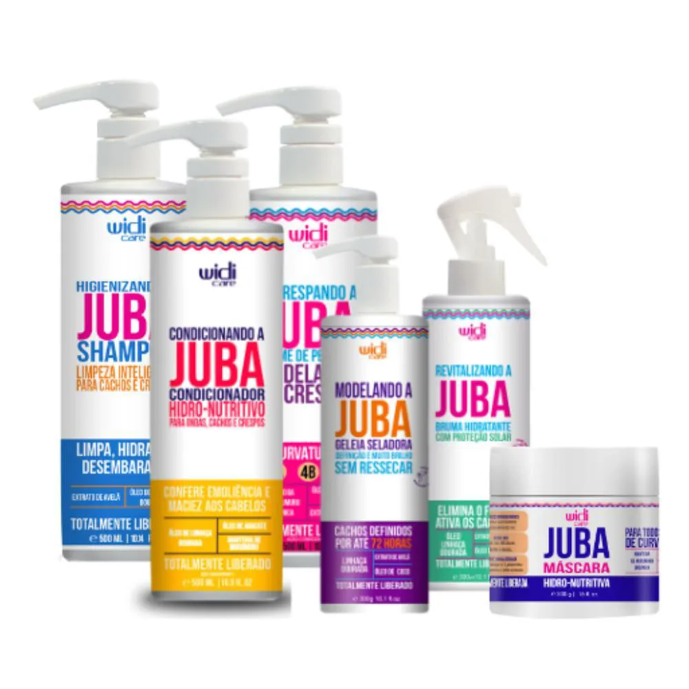 WIDI KIT JUBA SHAMPOO + COND 500 + ENCRESPANDO 500ML + MASC 500ML + GELEIA SELADORA + REVITALIZANDO