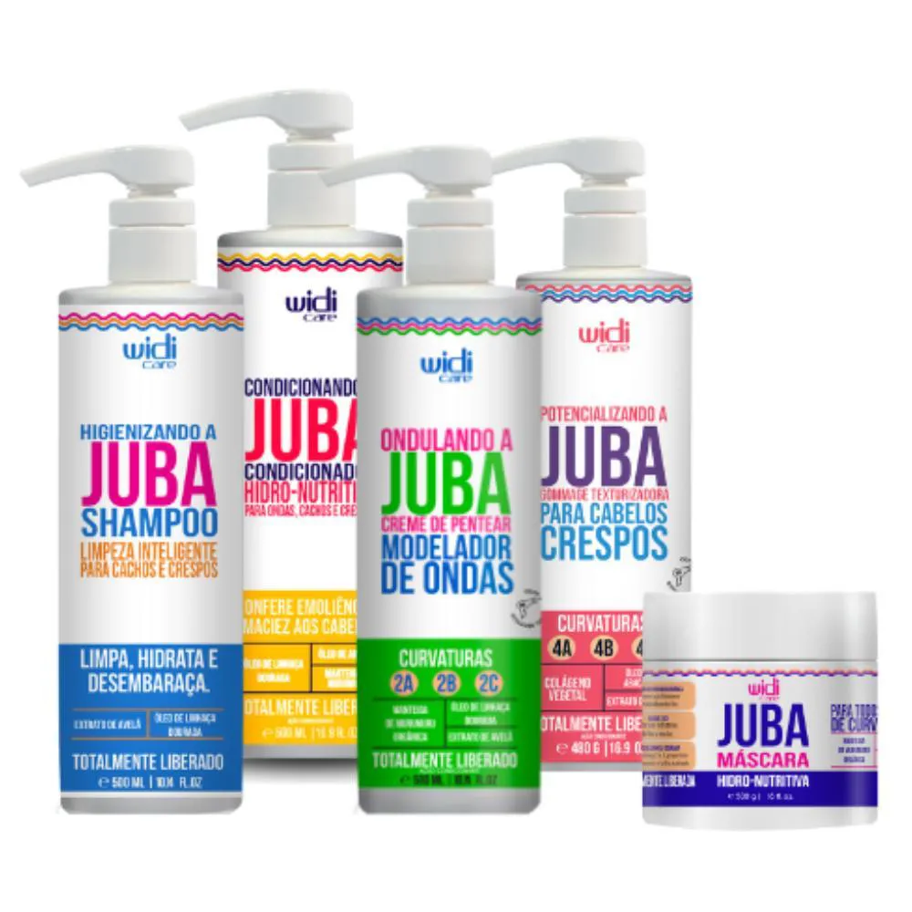 WIDI KIT JUBA SHAMPOO 500ML + COND 500ML + MASQ 500G + ONDULANDO 500ML + POTENCIALIZANDO 480G