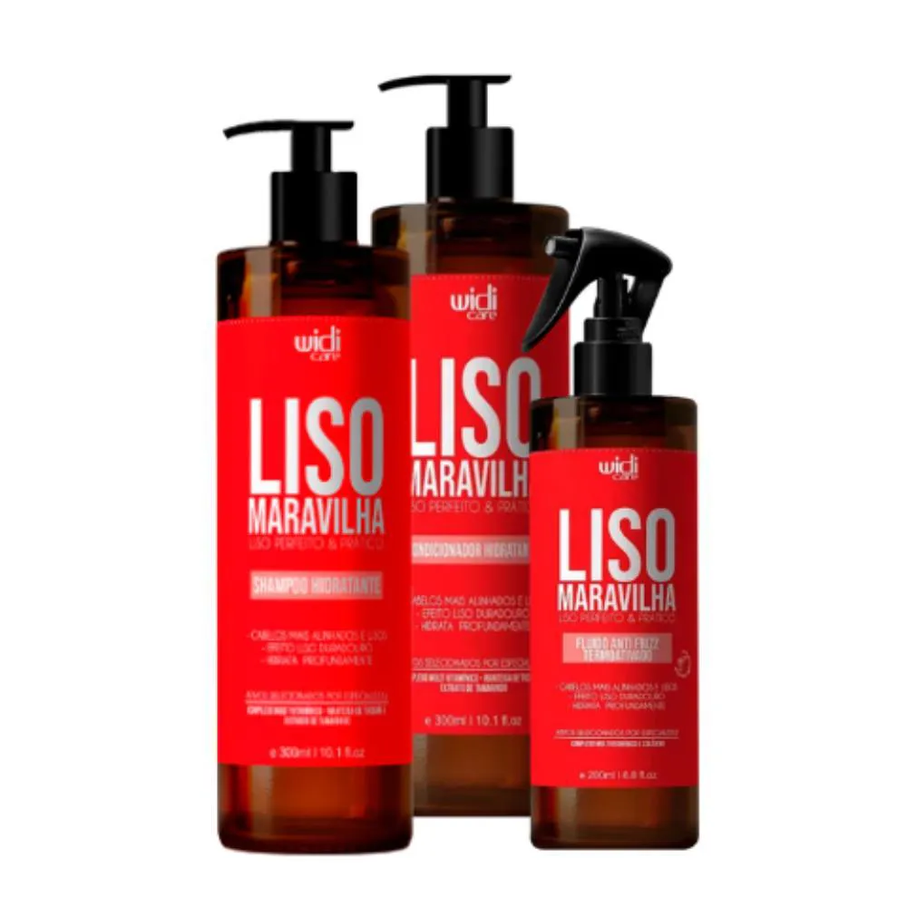 WIDI KIT LISO MáGICO SHAMPOO 300ML + COND 300ML + FLUIDO 200ML