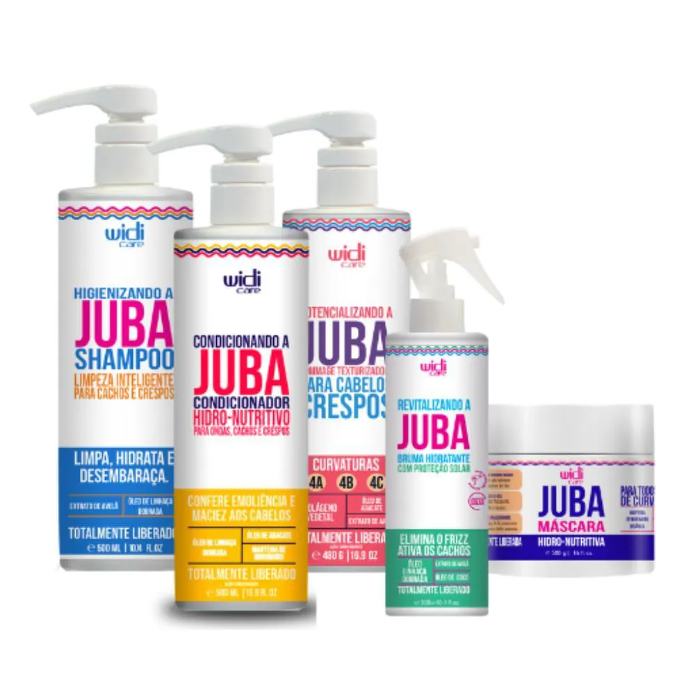 WIDI KIT JUBA SHAMPOO 500ML + COND 500ML + MASQ 500G + REVITALIZANDO 300ML + POTENCIALIZANDO 480G