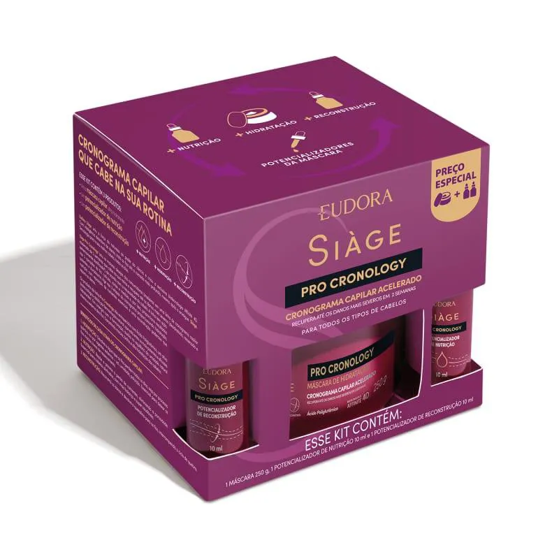 Eudora Kit Siage Pro Cronology Mascara + 2 Potencializadores